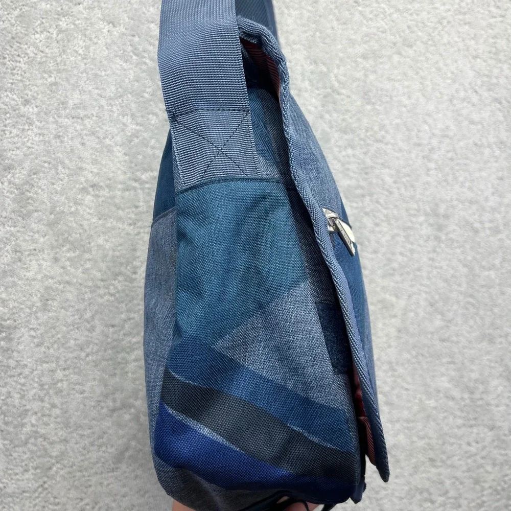 Herschel Supply Co Messenger Bag Blue Geometric Laptop Crossbody School Travel